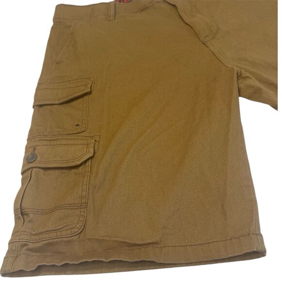 Iron Flex Men's 40 Cargo Shorts Desert Camel Stretch Utility Pockets - Picture 2 of 10